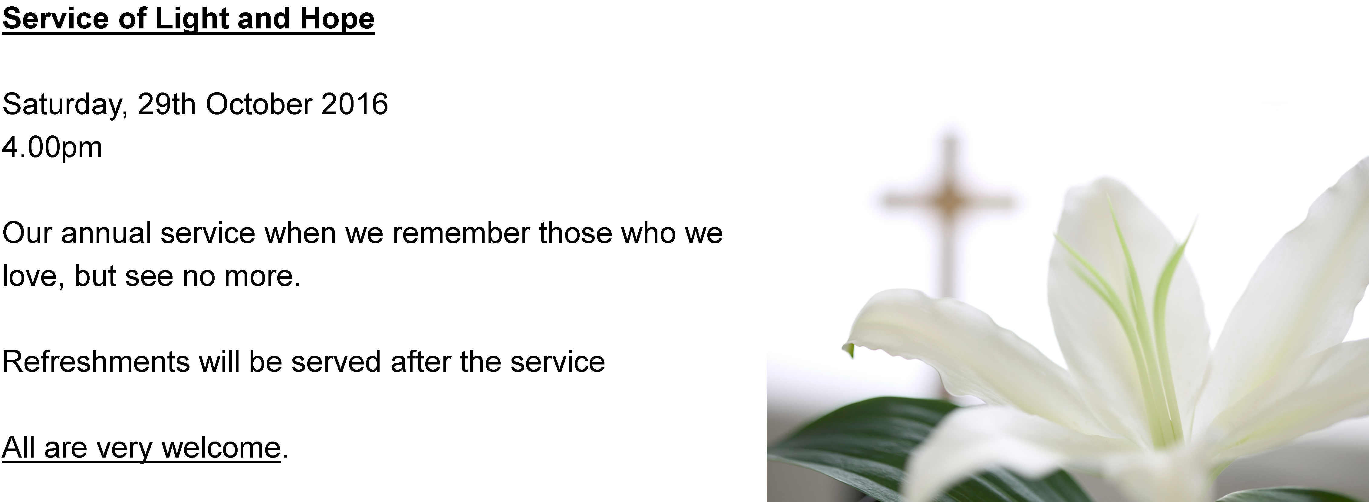Service of Light and Hope
